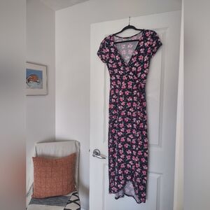 Rebel Sugar Floral Wrap Dress In Small